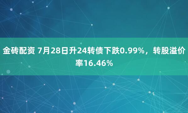 金砖配资 7月28日升24转债下跌0.99%，转股溢价率16.46%