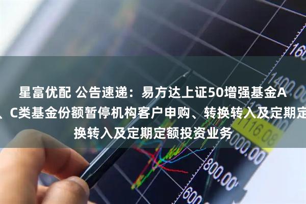 星富优配 公告速递：易方达上证50增强基金A类基金份额、C类基金份额暂停机构客户申购、转换转入及定期定额投资业务
